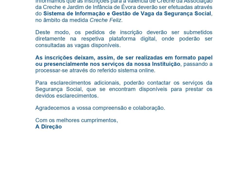 Comunicado às Famílias